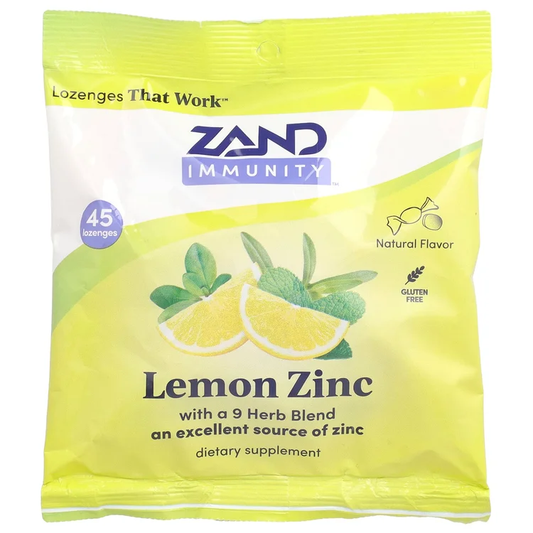 Immunity, Lemon Zinc, Natural, 45 Lozenges image 1