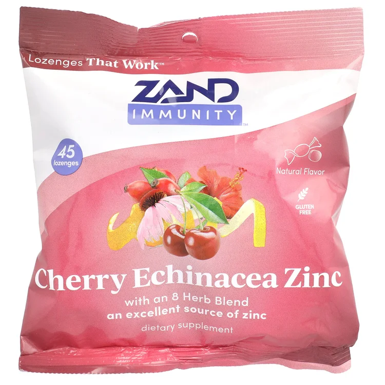 Immunity, Cherry Echinacea Zinc, Natural, 45 Lozenges image 1