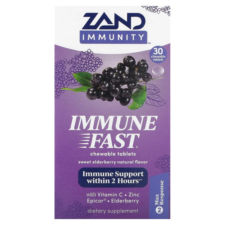Immunity, Immune Fast, Sweet Elderberry, 30 Chewable Tablets image 1