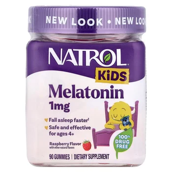 Kids, Melatonin Gummies, Ages 4+, Raspberry, 1 mg, 90 Gummies