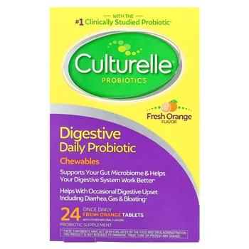 Digestive Daily Probiotic Chewables, Fresh Orange, 24 Once Daily Tablets (53 mg Per Tablet)
