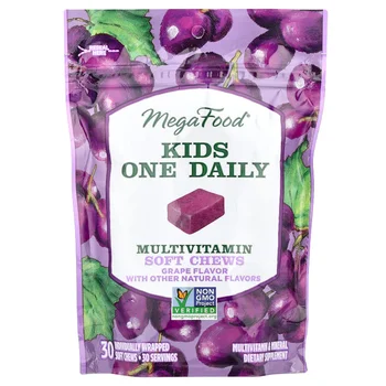 Kids One Daily, Multivitamin Soft Chews, Grape, 30 Individually Wrapped Soft Chews