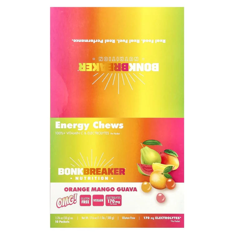 Energy Chews, Orange Mango Guava, 10 Packets, 1.76 oz (50 g) Each image 1