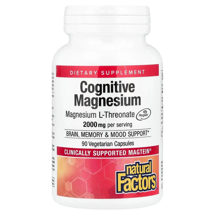 Cognitive Magnesium, 90 Vegetarian Capsules (48 mg per Capsule) image 1