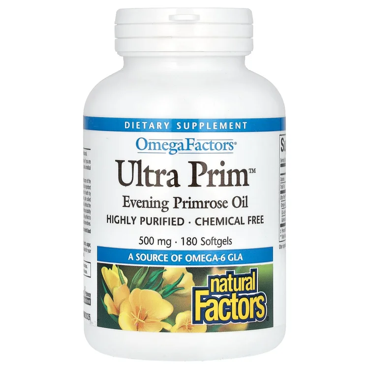 OmegaFactors, Ultra Prim, Evening Primrose Oil, 500 mg, 180 Softgels image 1