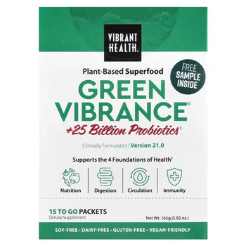 Green Vibrance® +25 Billion Probiotics, Version 21.0, 15 To Go Packets, 5.82 oz (165 g)