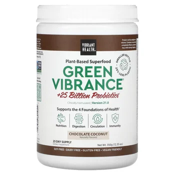 Green Vibrance® +25 Billion Probiotics, Version 21.0, Chocolate Coconut, 12.35 oz (350 g)