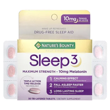 Gold Series, Sleep 3, Maximum Strength, 30 Tri-Layered Tablets