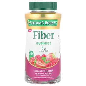 Fiber Gummies, Strawberry & Raspberry, 90 Gummies