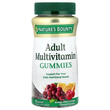 Adult Multivitamin Gummies, Orange, Cherry & Grape, 75 Gummies