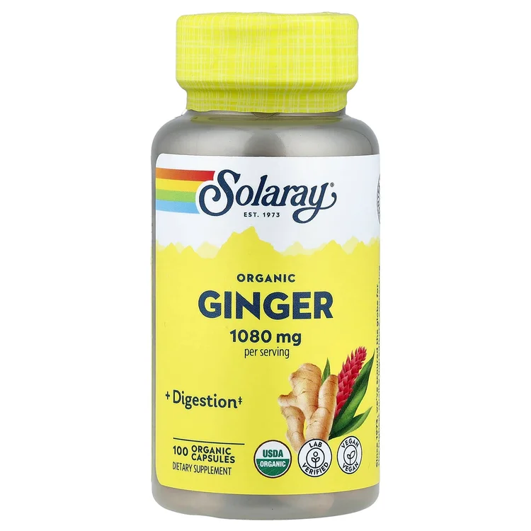 Organic Ginger, 100 Capsules (540 mg per Capsule) image 1