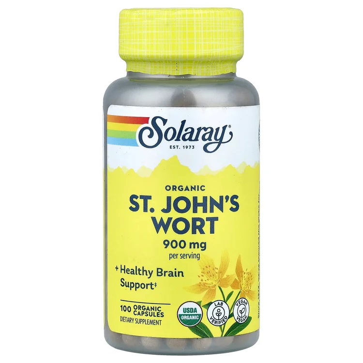 Organic St. John's Wort, 100 Capsules (450 mg per Capsule) image 1