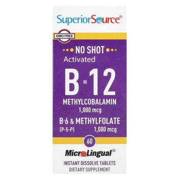 Activated B-12, Methylcobalamin, B-6 (P-5-P) & Methylfolate, 60 MicroLingual® Instant Dissolve Tablets