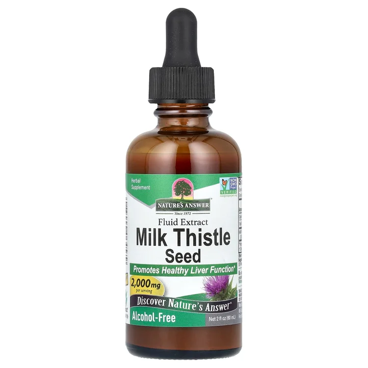 Milk Thistle Seed, Fluid Extract, 2,000 mg, 2 fl oz (60 ml) image 1
