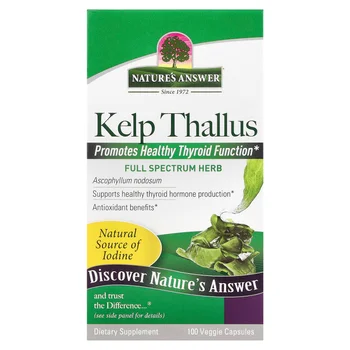 Kelp Thallus, 100 Veggie Capsules (250 mg per Capsule)