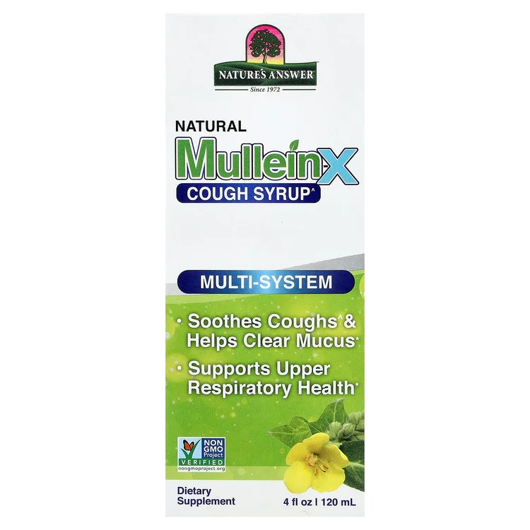 Natural Mullen-X Cough Syrup, Multi-System, 4 fl oz (120 ml) image 1
