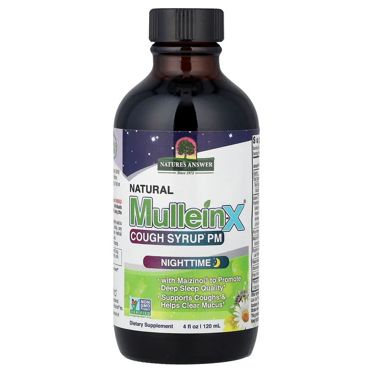 Natural Mullein-X® Cough Syrup PM, Nighttime, 4 fl oz (120 ml) image 1