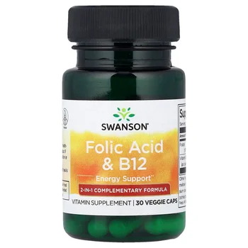 Folic Acid & B12, 30 Veggie Caps