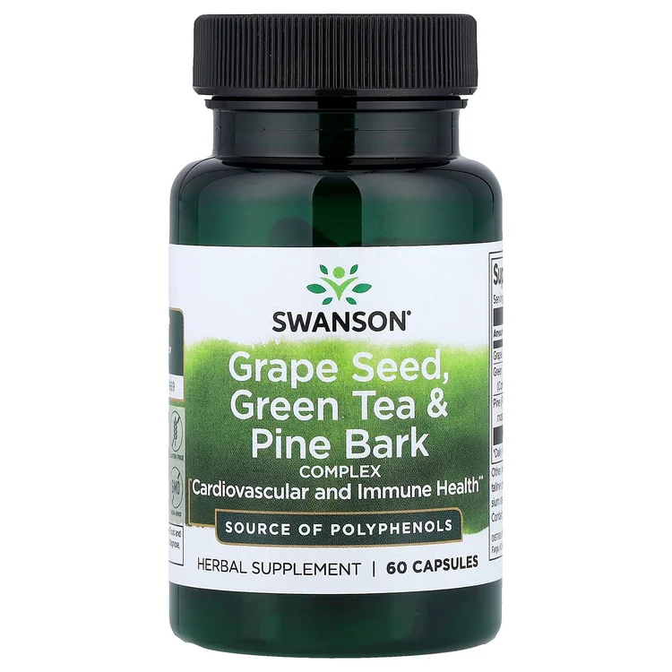 Grape Seed, Green Tea & Pine Bark Complex, 60 Capsules image 1