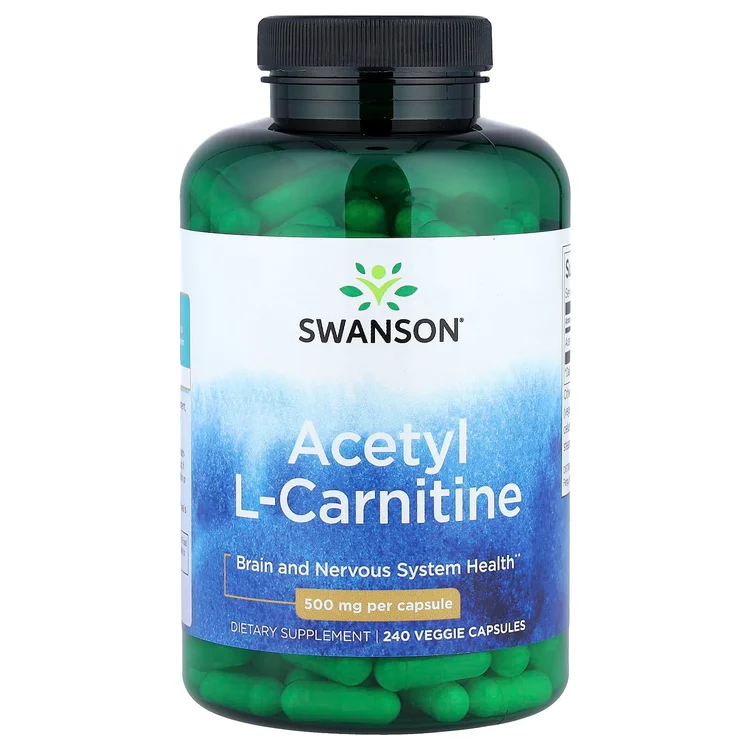 Acetyl L-Carnitine, 500 mg, 240 Veggie Capsules image 1