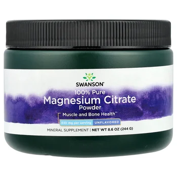 100% Pure Magnesium Citrate Powder, Unflavored, 8.6 oz (244 g)