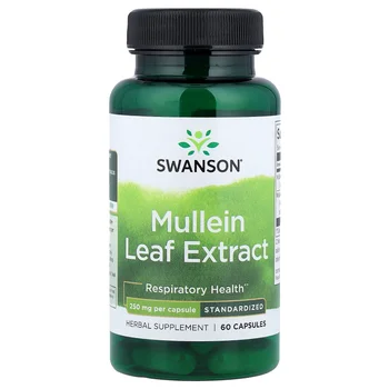 Mullein Leaf Extract, Standardized, 250 mg, 60 Capsules