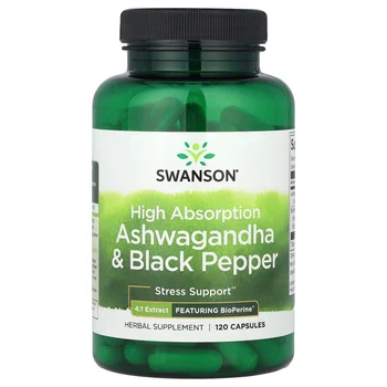 High Absorption Ashwagandha & Black Pepper, 120 Capsules