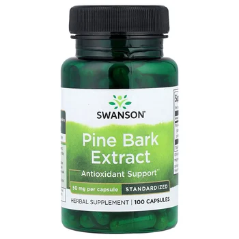 Pine Bark Extract, Standardized, 50 mg, 100 Capsules