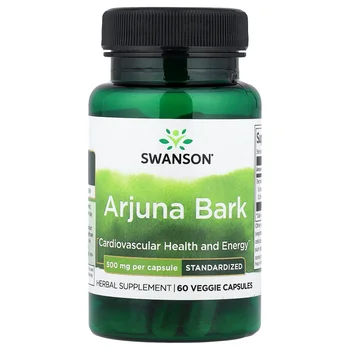 Arjuna Bark, Standardized, 500 mg, 60 Veggie Capsules