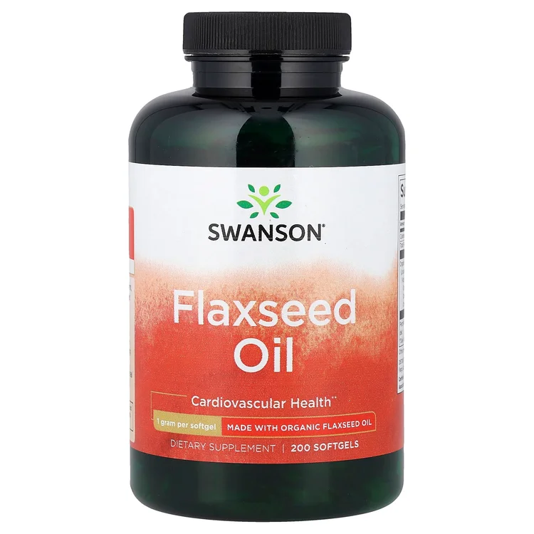 Flaxseed Oil, 1 g, 200 Softgels image 1