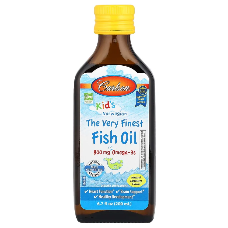 Kid's, Norwegian, The Very Finest Fish Oil, Natural Lemon, 800 mg, 6.7 fl oz (200 ml) image 1