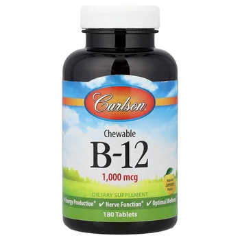 Chewable B-12, Natural Lemon, 1,000 mcg, 180 Tablets