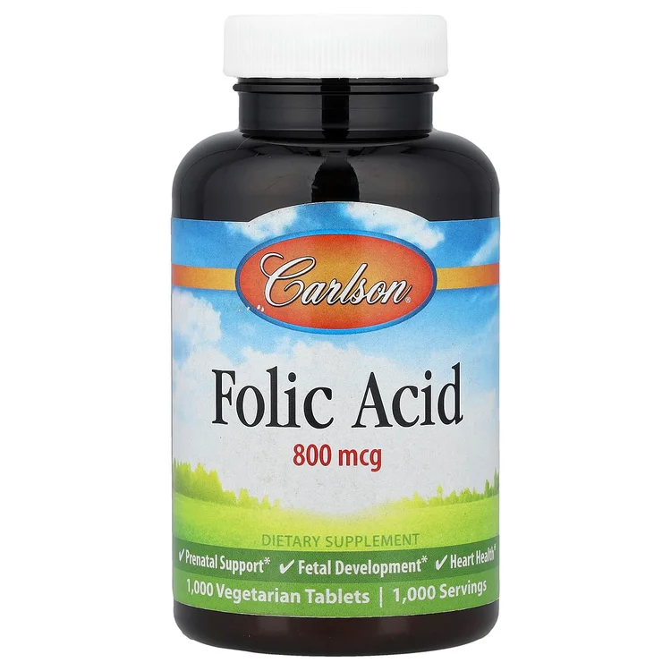 Folic Acid, 800 mcg, 1,000 Vegetarian Tablets image 1