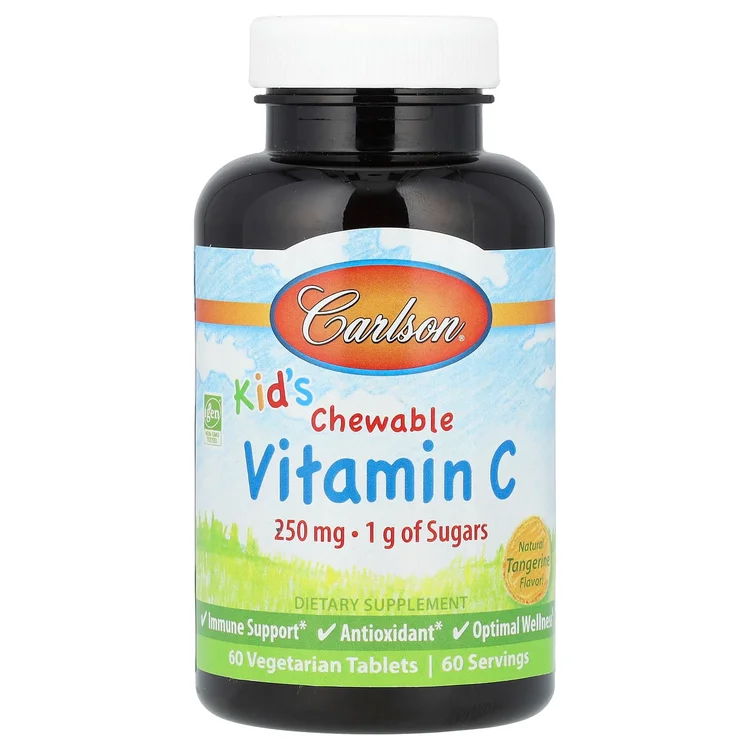 Kid's Chewable Vitamin C, Natural Tangerine , 250 mg, 60 Vegetarian Tablets image 1