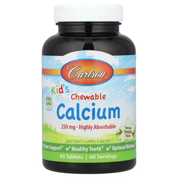 Kid's, Chewable Calcium, Natural Vanilla, 250 mg, 60 Tablets