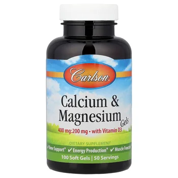 Calcium & Magnesium Gels with Vitamin D3, 100 Soft Gels