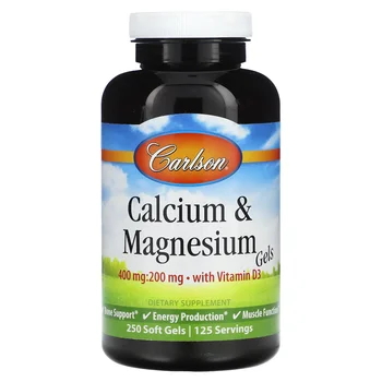 Calcium & Magnesium Gels with Vitamin D3, 250 Soft Gels