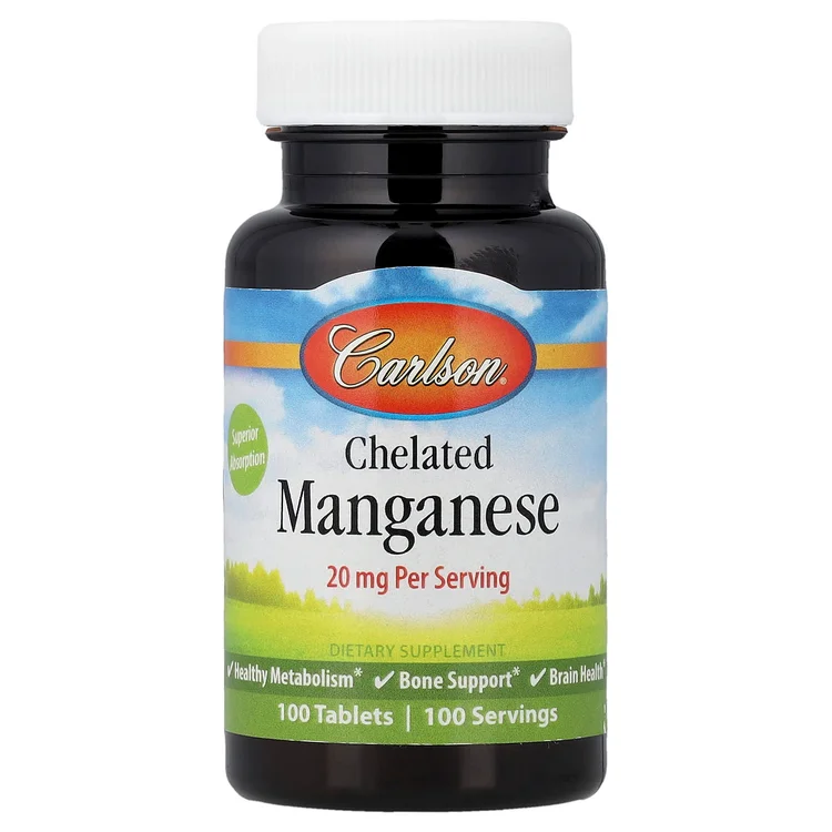 Chelated Manganese , 20 mg , 100 Tablets image 1