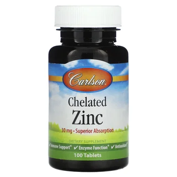 Chelated Zinc, 30 mg, 100 Tablets