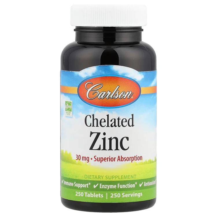 Chelated Zinc, 30 mg, 250 Tablets image 1