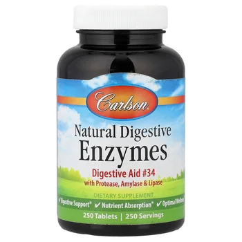 Natural Digestive Enzymes with Protease, Amylase & Lipase, 250 Tablets