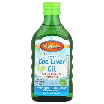 Kid's, Norwegian Cod Liver Oil, Natural Green Apple, 8.4 fl oz (250 ml)