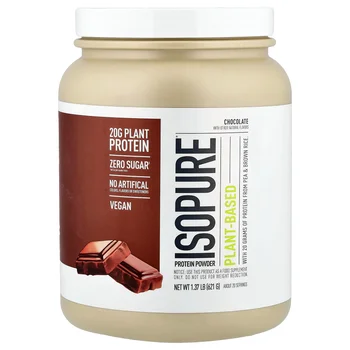 Plant-Based Protein Powder, Chocolate, 1.37 lb (621 g)