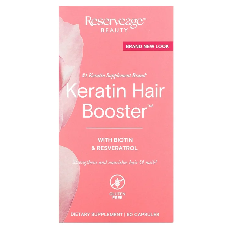 Keratin Hair Booster with Biotin & Resveratrol, 60 Capsules image 1