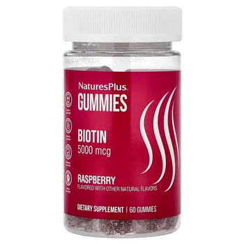 Biotin Gummies, Raspberry, 5,000 mcg, 60 Gummies