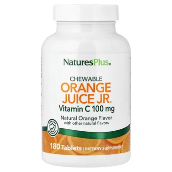 Chewable Orange Juice Jr®, Vitamin C, Natural Orange, 180 Tablets