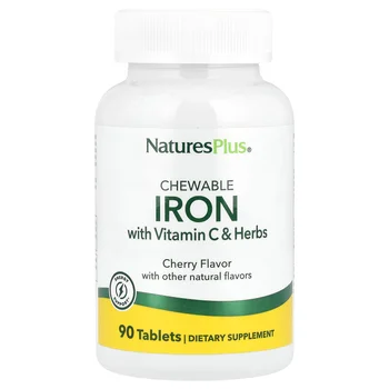 Chewable Iron with Vitamin C and Herbs, Cherry, 90 Tablets