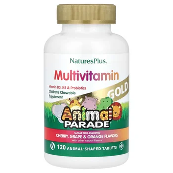 Animal Parade Gold®, Children's Chewable Multivitamin Supplement, Cherry, Grape & Orange, 120 Animal-Shaped Tablets