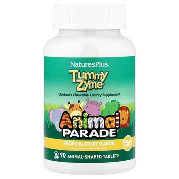 Animal Parade®, Tummy Zyme®, Tropical Fruit, 90 Animal-Shaped Tablets