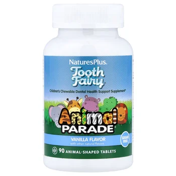 Animal Parade®, Tooth Fairy®, Children's Chewable Dental Health Support Supplement, Vanilla, 90 Animal-Shaped Tablets